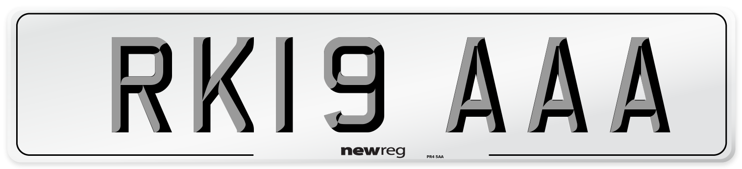 RK19 AAA Number Plate from New Reg